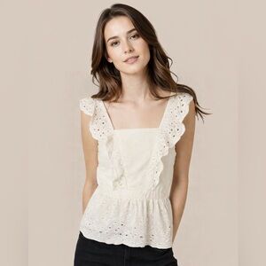 Banana Republic White Eyelet Blouse
010
